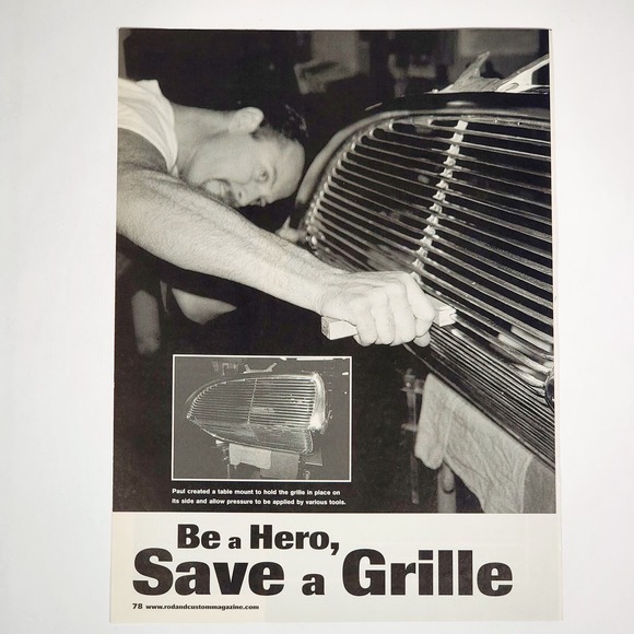 34 Ford Grille Resto 6-Page Pictorial Print Article 2001 Rod & Custom 8.5" x 11" - Picture 1 of 7